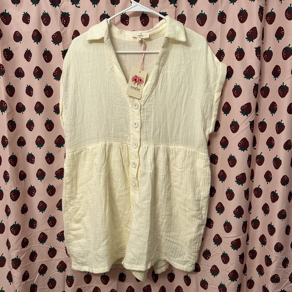 NWT Entro Button Down Romper